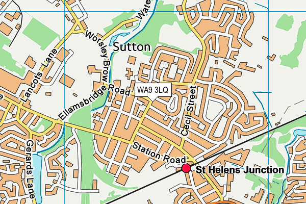 WA9 3LQ map - OS VectorMap District (Ordnance Survey)