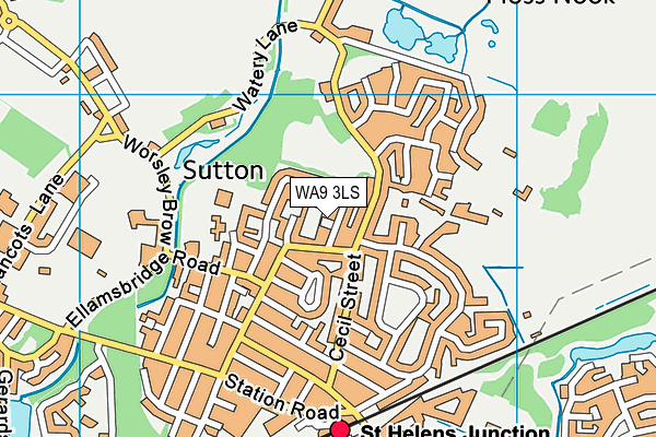WA9 3LS map - OS VectorMap District (Ordnance Survey)