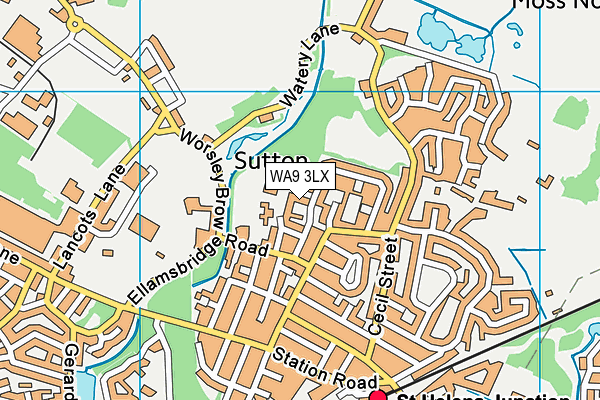 WA9 3LX map - OS VectorMap District (Ordnance Survey)