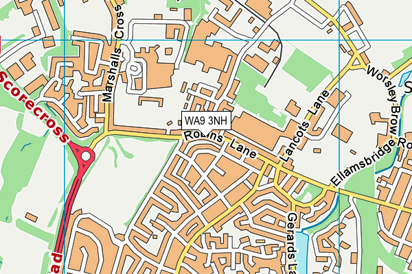 WA9 3NH map - OS VectorMap District (Ordnance Survey)