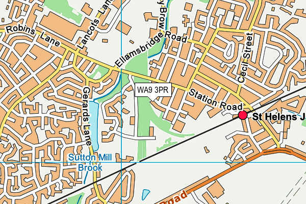 WA9 3PR map - OS VectorMap District (Ordnance Survey)