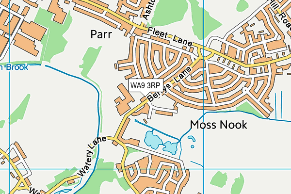 WA9 3RP map - OS VectorMap District (Ordnance Survey)