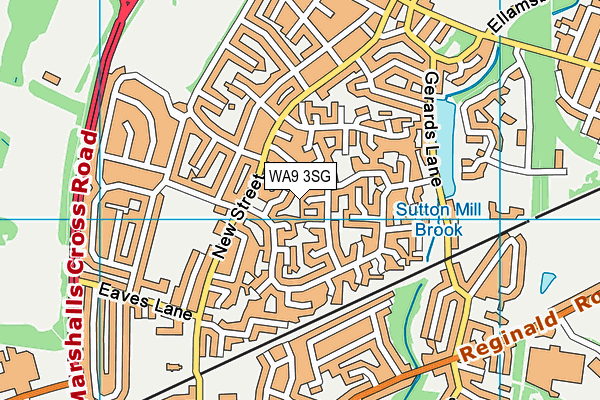 WA9 3SG map - OS VectorMap District (Ordnance Survey)