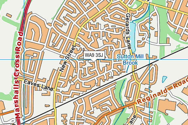 WA9 3SJ map - OS VectorMap District (Ordnance Survey)