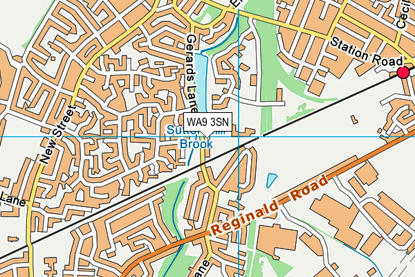 WA9 3SN map - OS VectorMap District (Ordnance Survey)
