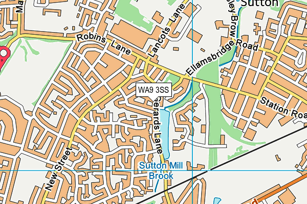 WA9 3SS map - OS VectorMap District (Ordnance Survey)