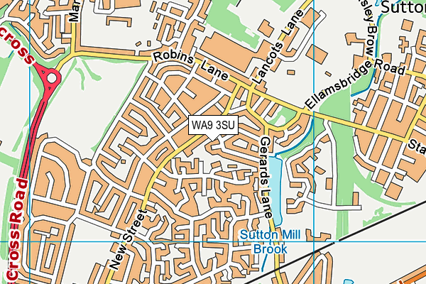 WA9 3SU map - OS VectorMap District (Ordnance Survey)
