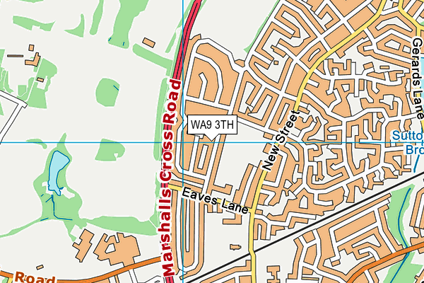 WA9 3TH map - OS VectorMap District (Ordnance Survey)