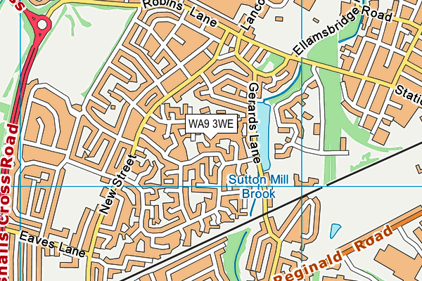 WA9 3WE map - OS VectorMap District (Ordnance Survey)