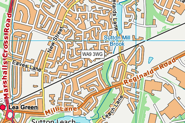 WA9 3WG map - OS VectorMap District (Ordnance Survey)