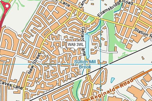 WA9 3WL map - OS VectorMap District (Ordnance Survey)