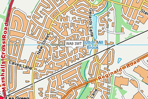 WA9 3WT map - OS VectorMap District (Ordnance Survey)