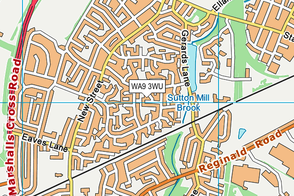 WA9 3WU map - OS VectorMap District (Ordnance Survey)