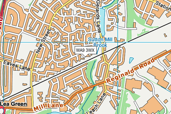 WA9 3WX map - OS VectorMap District (Ordnance Survey)