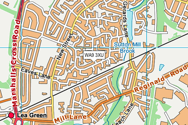 WA9 3XU map - OS VectorMap District (Ordnance Survey)