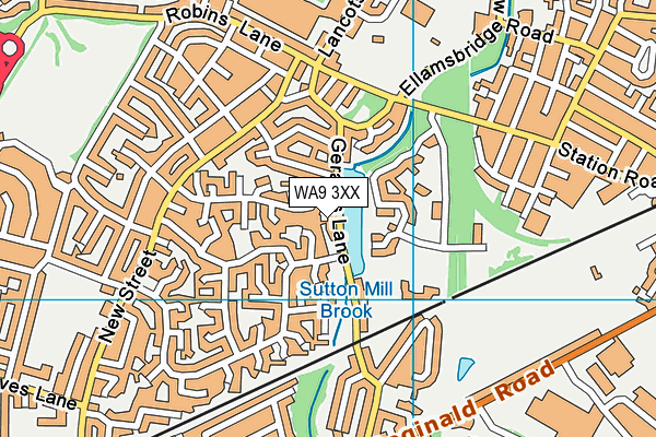 WA9 3XX map - OS VectorMap District (Ordnance Survey)