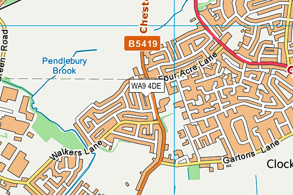 WA9 4DE map - OS VectorMap District (Ordnance Survey)