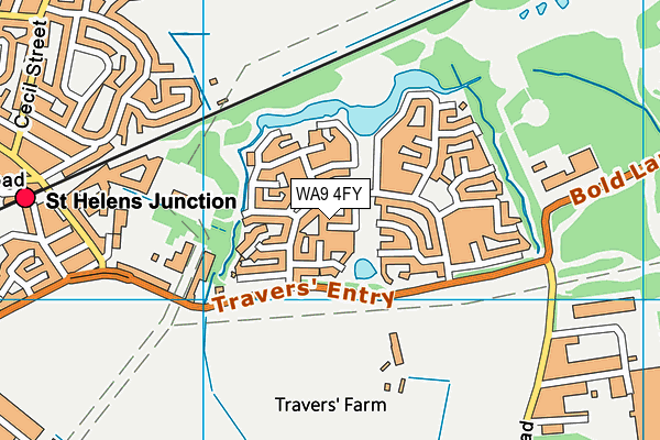 WA9 4FY map - OS VectorMap District (Ordnance Survey)