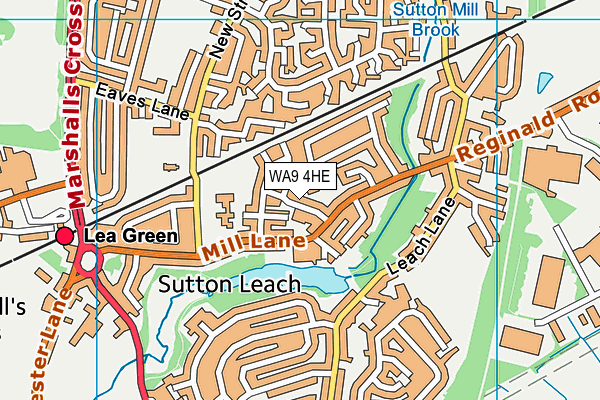 WA9 4HE map - OS VectorMap District (Ordnance Survey)