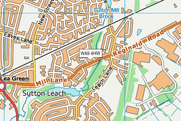 WA9 4HW map - OS VectorMap District (Ordnance Survey)