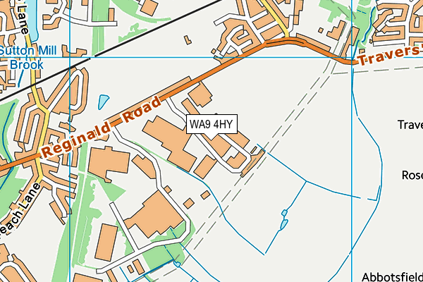 WA9 4HY map - OS VectorMap District (Ordnance Survey)