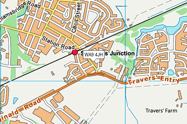 WA9 4JH map - OS VectorMap District (Ordnance Survey)