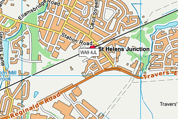 WA9 4JL map - OS VectorMap District (Ordnance Survey)