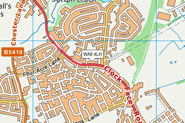 WA9 4LH map - OS VectorMap District (Ordnance Survey)