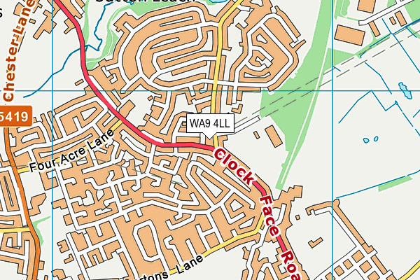 WA9 4LL map - OS VectorMap District (Ordnance Survey)