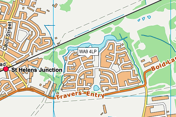 WA9 4LP map - OS VectorMap District (Ordnance Survey)