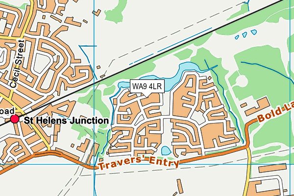 WA9 4LR map - OS VectorMap District (Ordnance Survey)