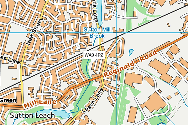 WA9 4PZ map - OS VectorMap District (Ordnance Survey)