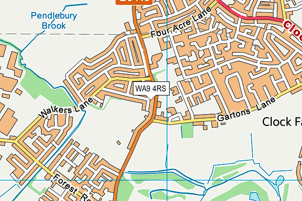 WA9 4RS map - OS VectorMap District (Ordnance Survey)