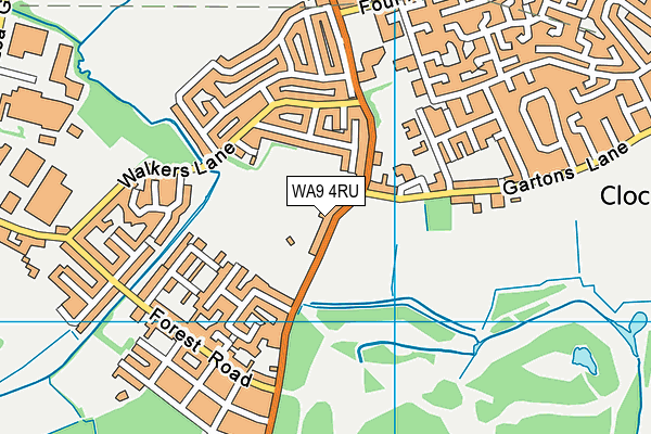 WA9 4RU map - OS VectorMap District (Ordnance Survey)