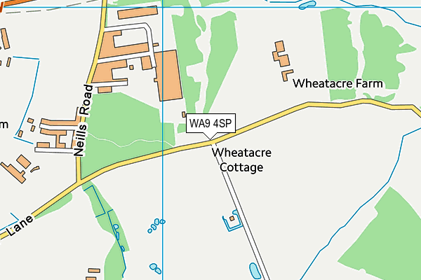 WA9 4SP map - OS VectorMap District (Ordnance Survey)