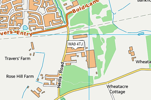 WA9 4TJ map - OS VectorMap District (Ordnance Survey)