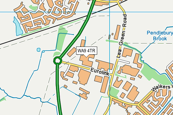 WA9 4TR map - OS VectorMap District (Ordnance Survey)