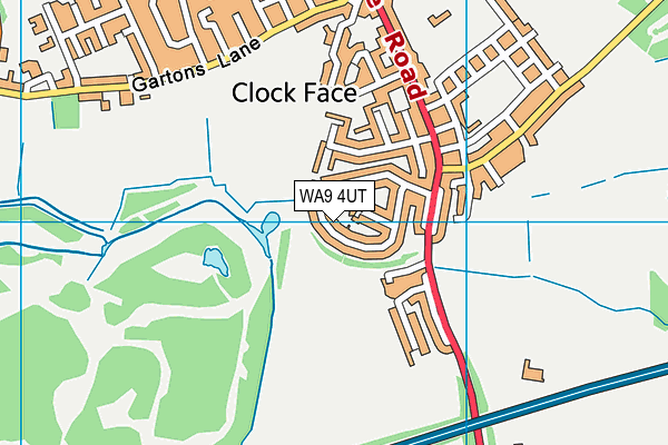 WA9 4UT map - OS VectorMap District (Ordnance Survey)