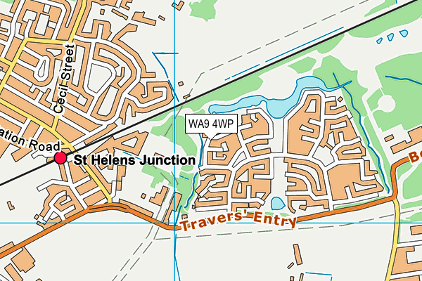 WA9 4WP map - OS VectorMap District (Ordnance Survey)