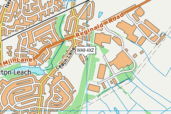 WA9 4XZ map - OS VectorMap District (Ordnance Survey)