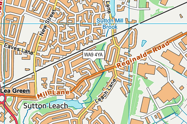 WA9 4YA map - OS VectorMap District (Ordnance Survey)