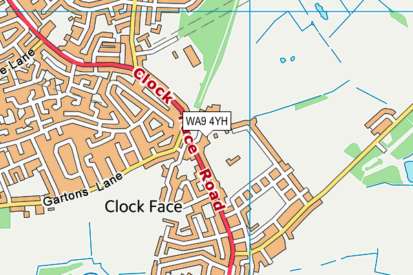 WA9 4YH map - OS VectorMap District (Ordnance Survey)