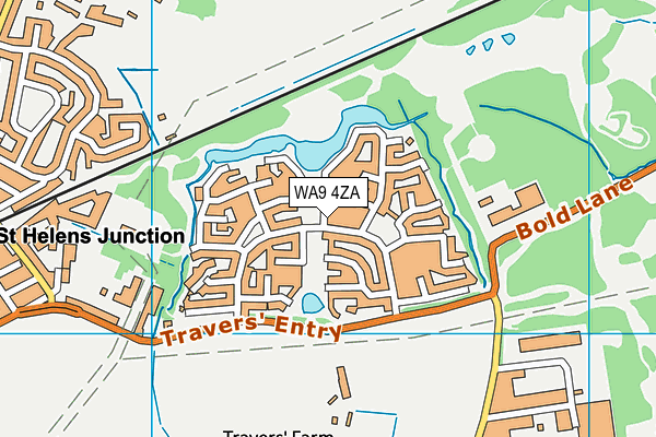 WA9 4ZA map - OS VectorMap District (Ordnance Survey)