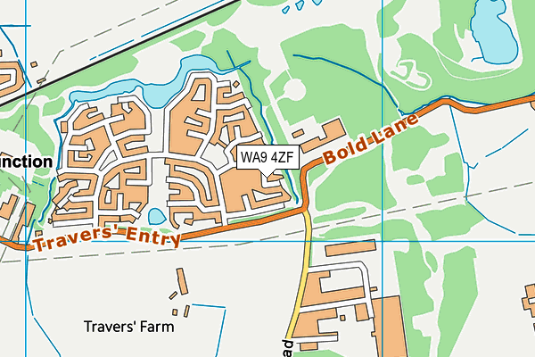 WA9 4ZF map - OS VectorMap District (Ordnance Survey)