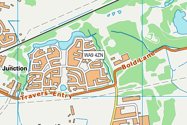 WA9 4ZN map - OS VectorMap District (Ordnance Survey)