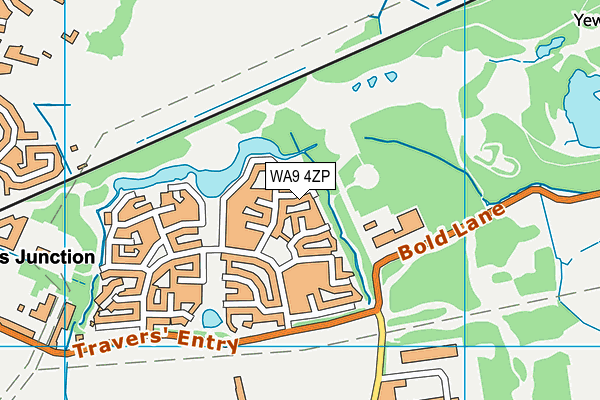 WA9 4ZP map - OS VectorMap District (Ordnance Survey)
