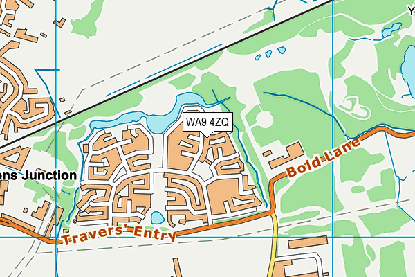 WA9 4ZQ map - OS VectorMap District (Ordnance Survey)