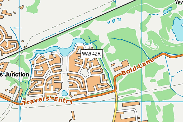 WA9 4ZR map - OS VectorMap District (Ordnance Survey)
