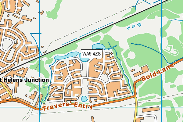 WA9 4ZS map - OS VectorMap District (Ordnance Survey)