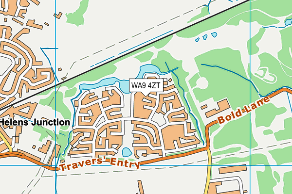 WA9 4ZT map - OS VectorMap District (Ordnance Survey)